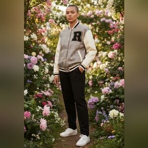 H & M Divided plaid quilted Stylish women's heavyweight jacket NWT XS